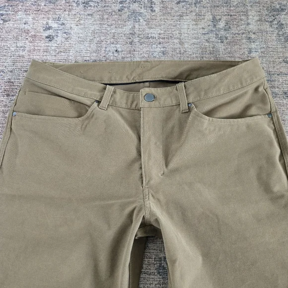 Lululemon ABC Pant Slim Men's Casual Dress Pants Utilitech 32" Khaki Tan Size 34 - Picture 3 of 8